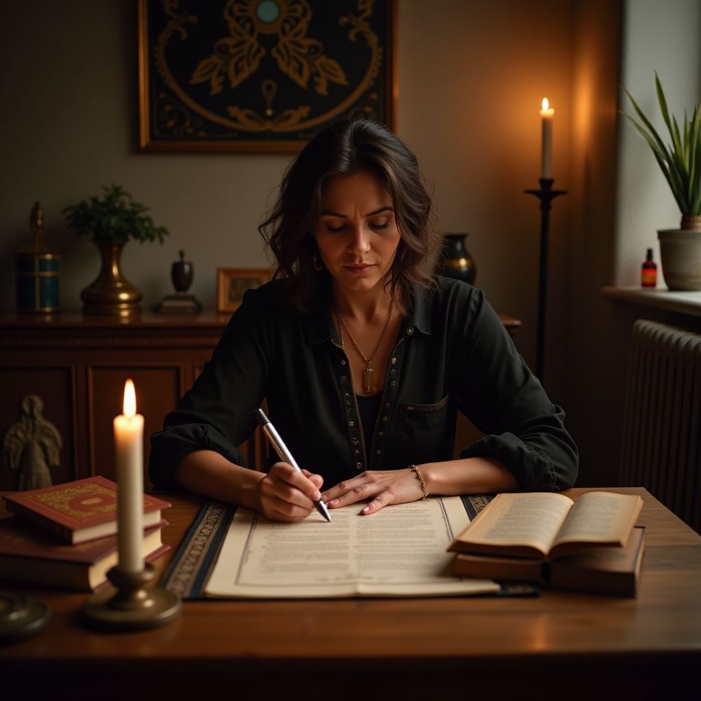 Brazilian medium prepares to channel letter in spiritist center