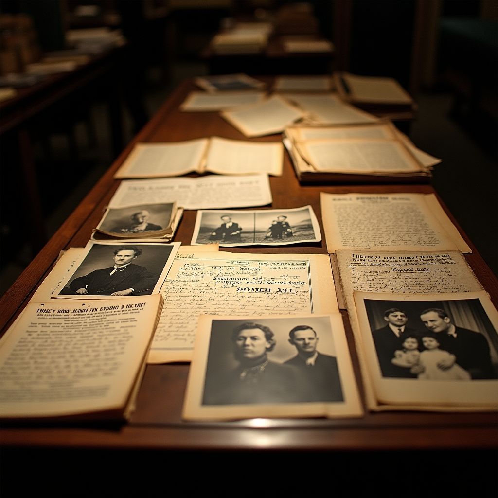 File cabinet with famous automatic writing letters, photographs and historical clippings